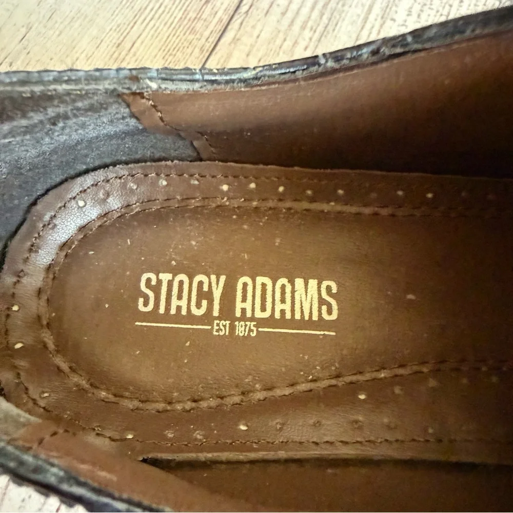 STACY ADAMS Kasimir Navy Double Monk Strap Shoes 9 W